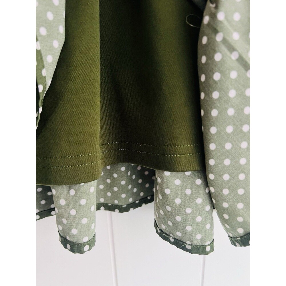 Andree By Unit Green Polka Dot Aztec Southwest Boho Flutter Sleeve Dress Plus 1X - Picture 5 of 8